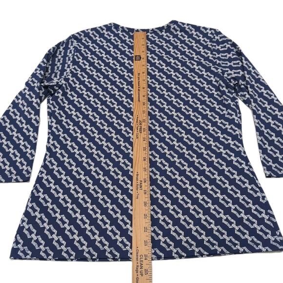J McLaughlin 3/4 Sleeve Signature Tee Womens L Navy White Catalina Cloth NEW NWT - Picture 12 of 13
